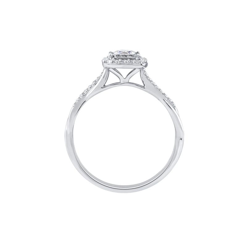 Lab Grown Diamond Princess-Cut Halo Promise Ring in 10K White Gold &#40;1/2 ct. tw.&#41; – Image 2 of 3