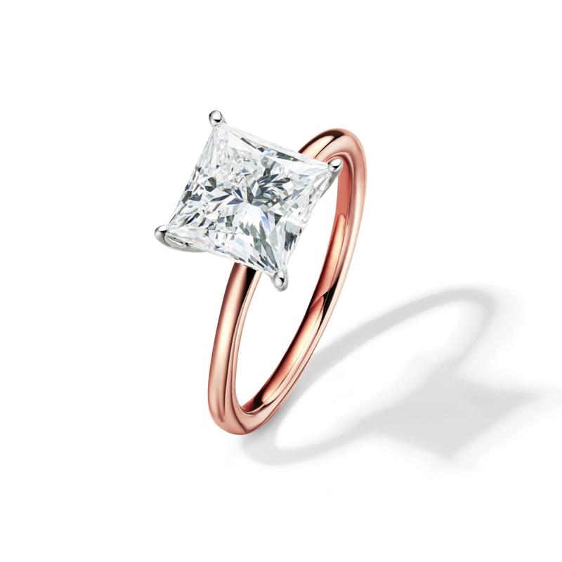 Lab Grown Diamond Princess-Cut Solitaire Engagement Ring in 14K Rose Gold &#40;3 ct.&#41; – Image 4 of 4