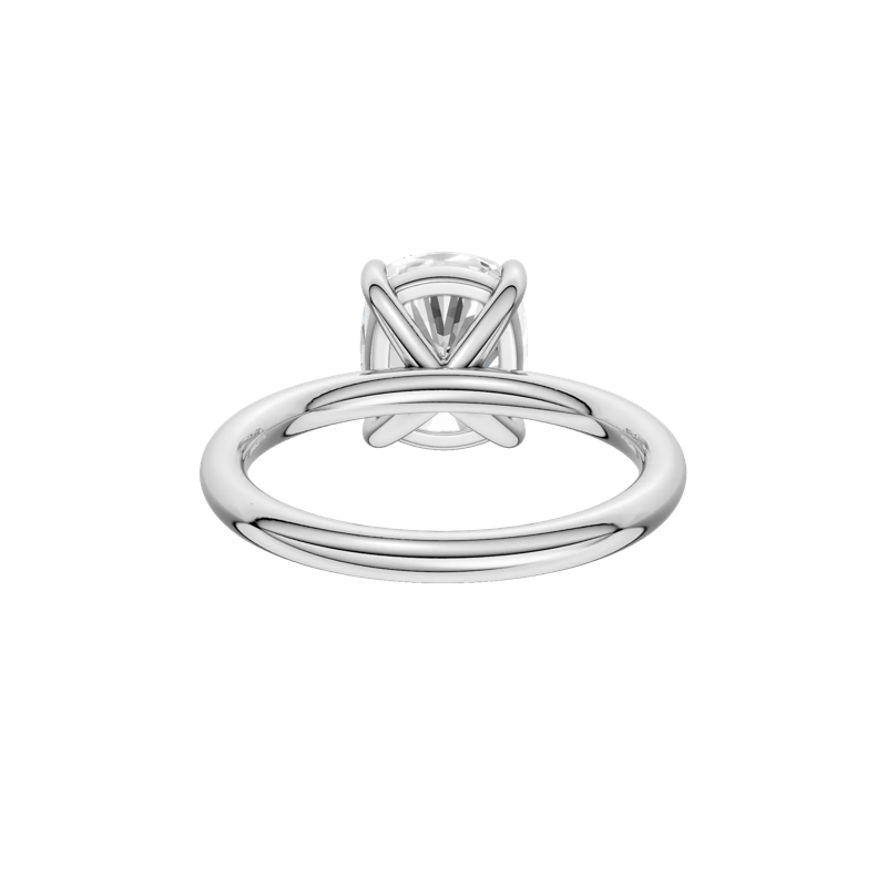Lab Grown Diamond Elongated Cushion Solitaire Engagement Ring in 14K White Gold &#40;3 ct.&#41; – Image 5 of 5