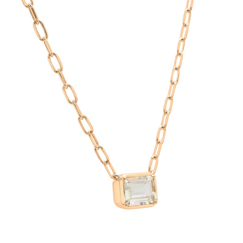 Green Amethyst Emerald-Cut Necklace in Vermeil – Image 2 of 7