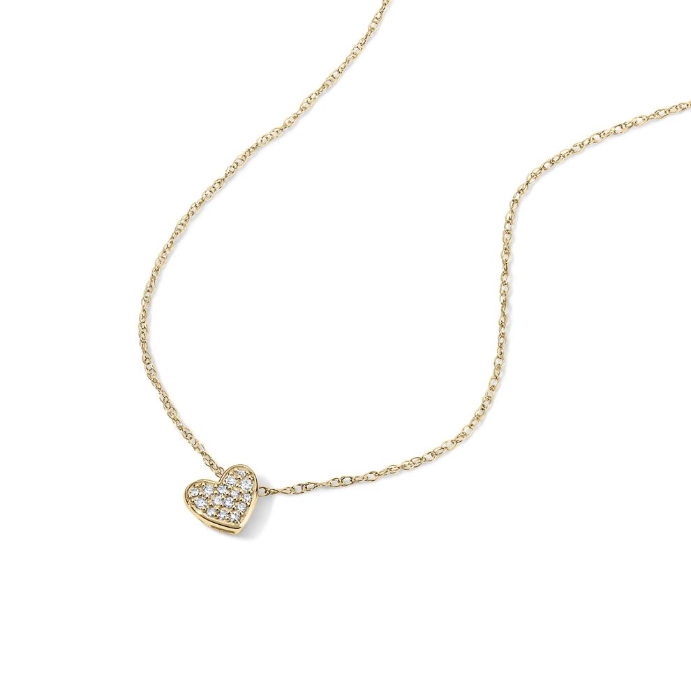 Diamond Accent Heart Pendant in 10K Yellow Gold – Image 4 of 4