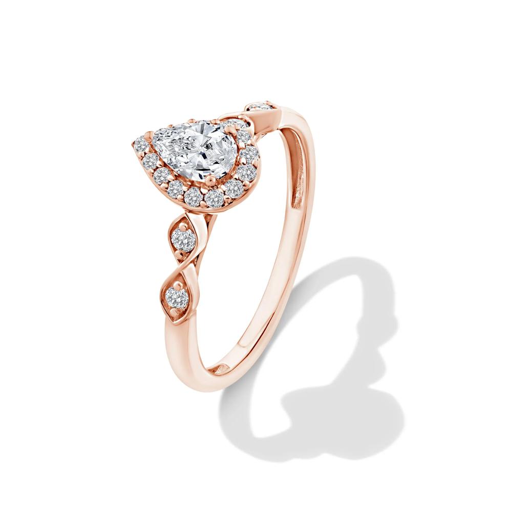 Lab Grown Diamond Pear Promise Ring in 10K Rose Gold (1/2 ct. tw.) – Image 3 of 3