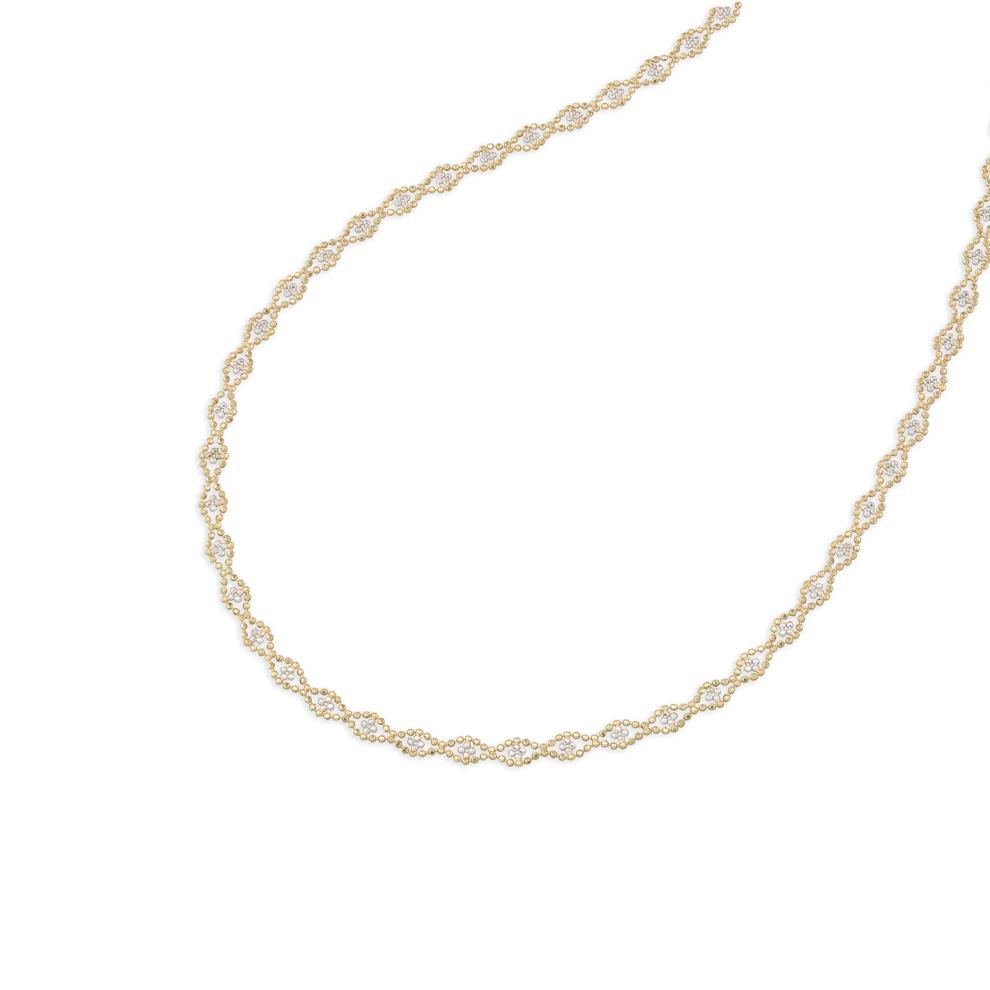 Beaded Diamond Shape Chain in 10K Yellow &amp; White Gold, 18" – Image 4 of 4