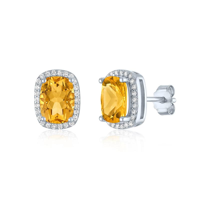 Citrine &amp; Lab-Created White Sapphire Ring, Earring and Pendant Box Set in Sterling Silver – Image 4 of 4