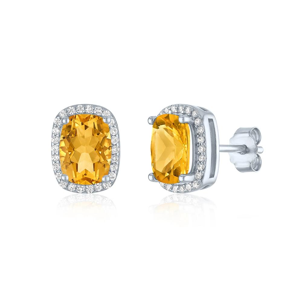 Citrine &amp; Lab-Created White Sapphire Ring, Earring and Pendant Box Set in Sterling Silver – Image 4 of 4