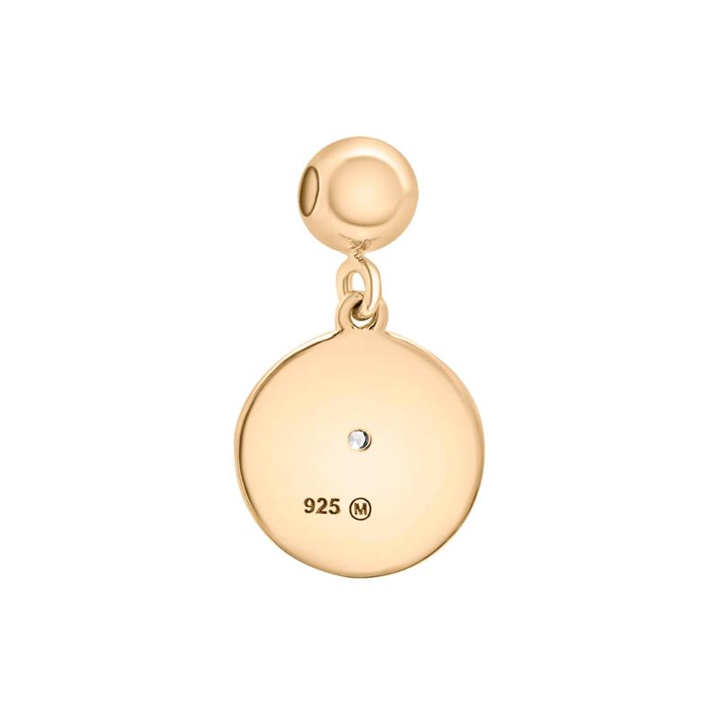 Diamond Accent Bee Disc Bead Charm in Vermeil – Image 3 of 3