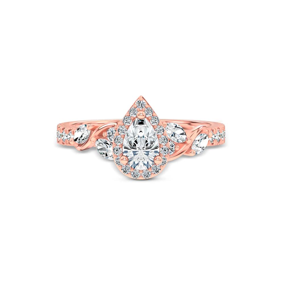 Diamond Pear-Shaped Halo Engagement Ring in 14K Rose Gold (1 ct. tw.) – Image 1 of 4
