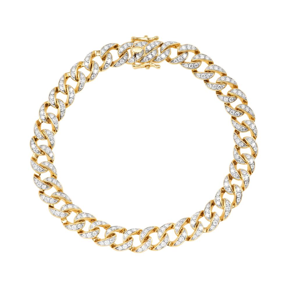 Men's Lab Grown Diamond Cuban Bracelet in 10K Yellow Gold, 8.25" (3 ct. tw.) – Image 2 of 2