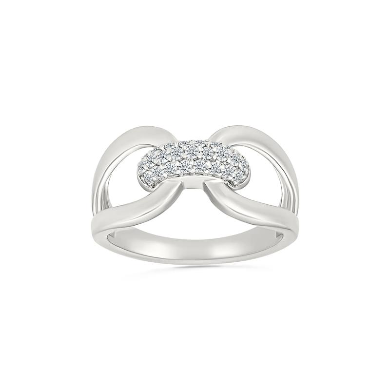 Diamond Link Ring in Sterling Silver &#40;1/5 ct. tw.&#41; – Image 2 of 5