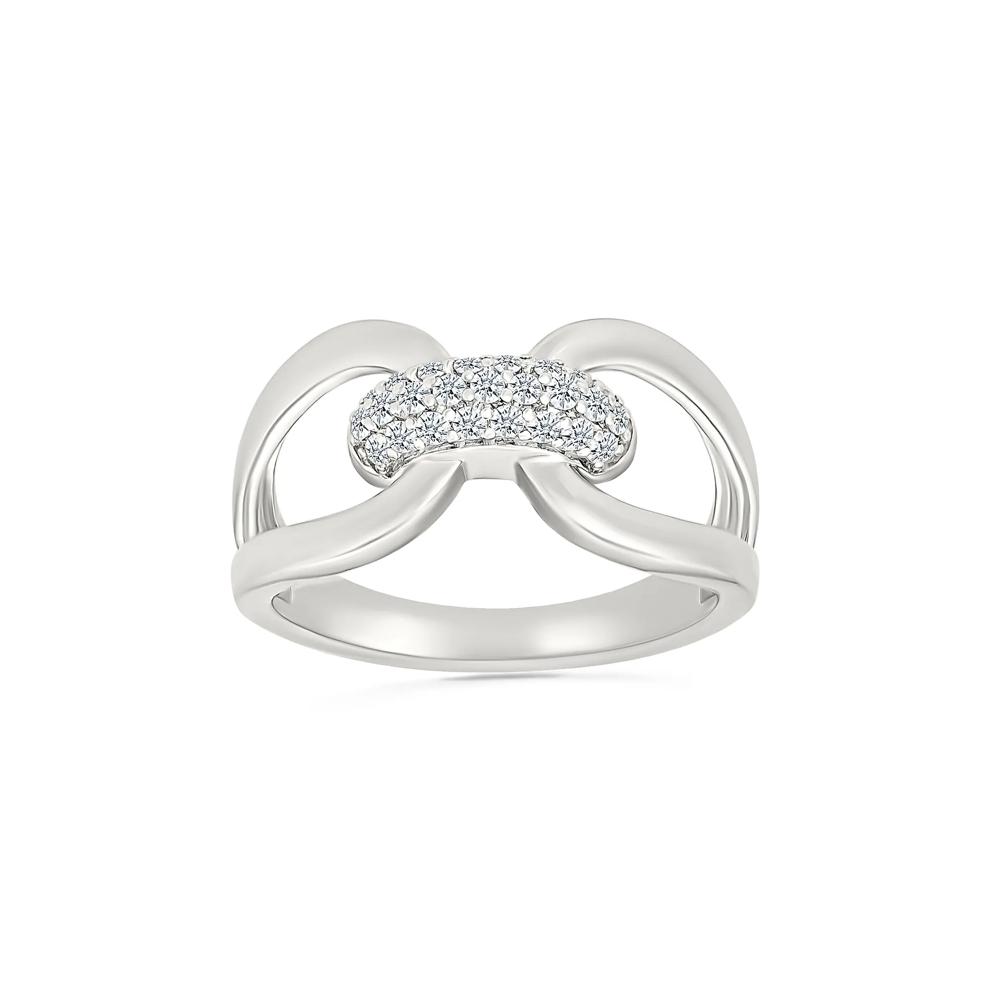 Diamond Link Ring in Sterling Silver (1/5 ct. tw.) – Image 2 of 5
