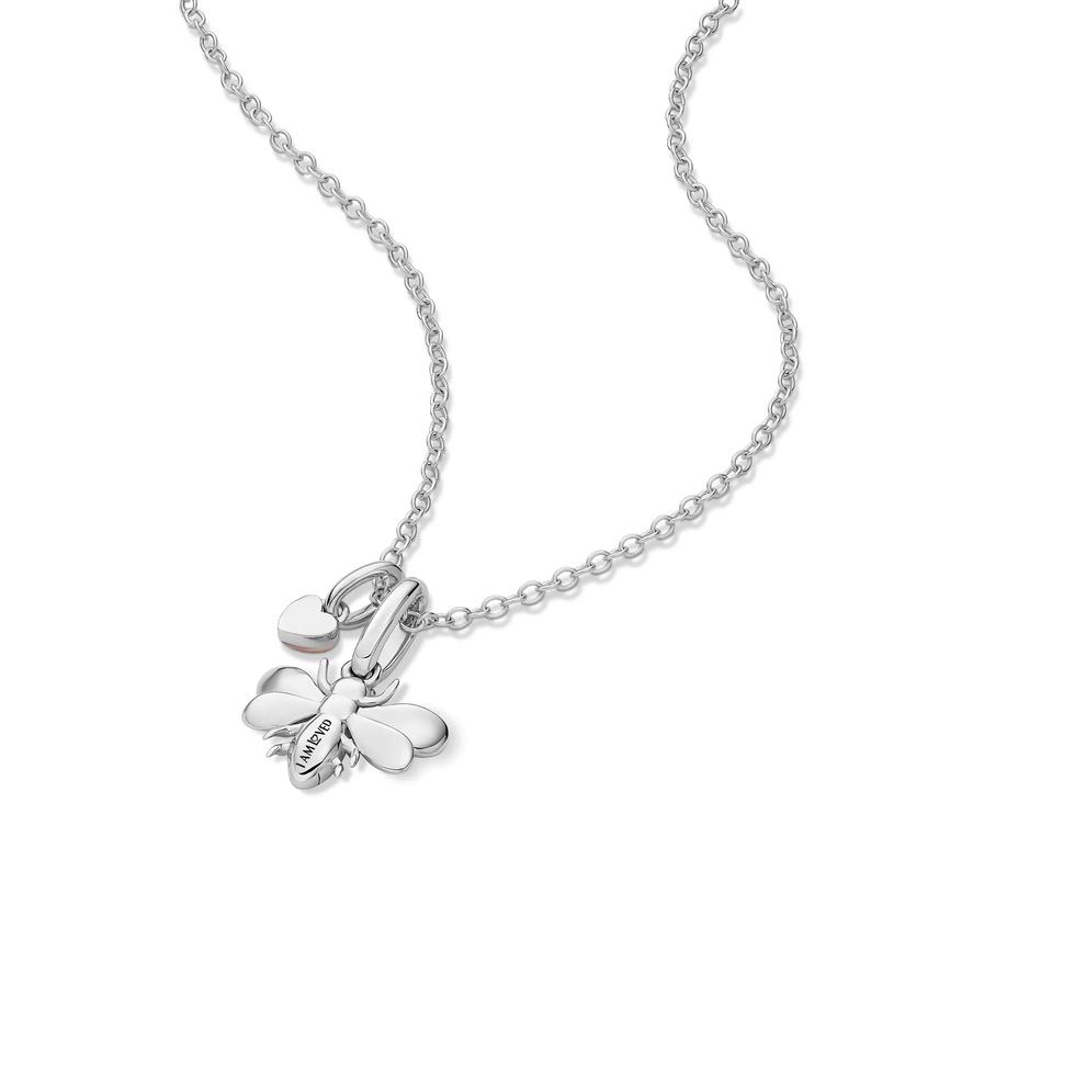 Lab Grown Diamond Accent Bee Pendant in Sterling Silver &amp; 10K Rose Gold – Image 5 of 5