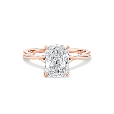 Lab Grown Diamond Elongated Cushion Engagement Ring in 18K Rose Gold (3 1/5 ct. tw.)
