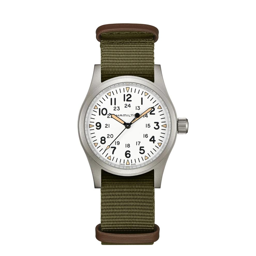 Khaki Field Mechanical Watch with Green Textile Strap – Image 1 of 3