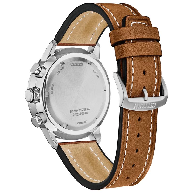 Men&#39;s Avion Watch in Brown Leather and Stainless Steel, 44MM – Image 3 of 3