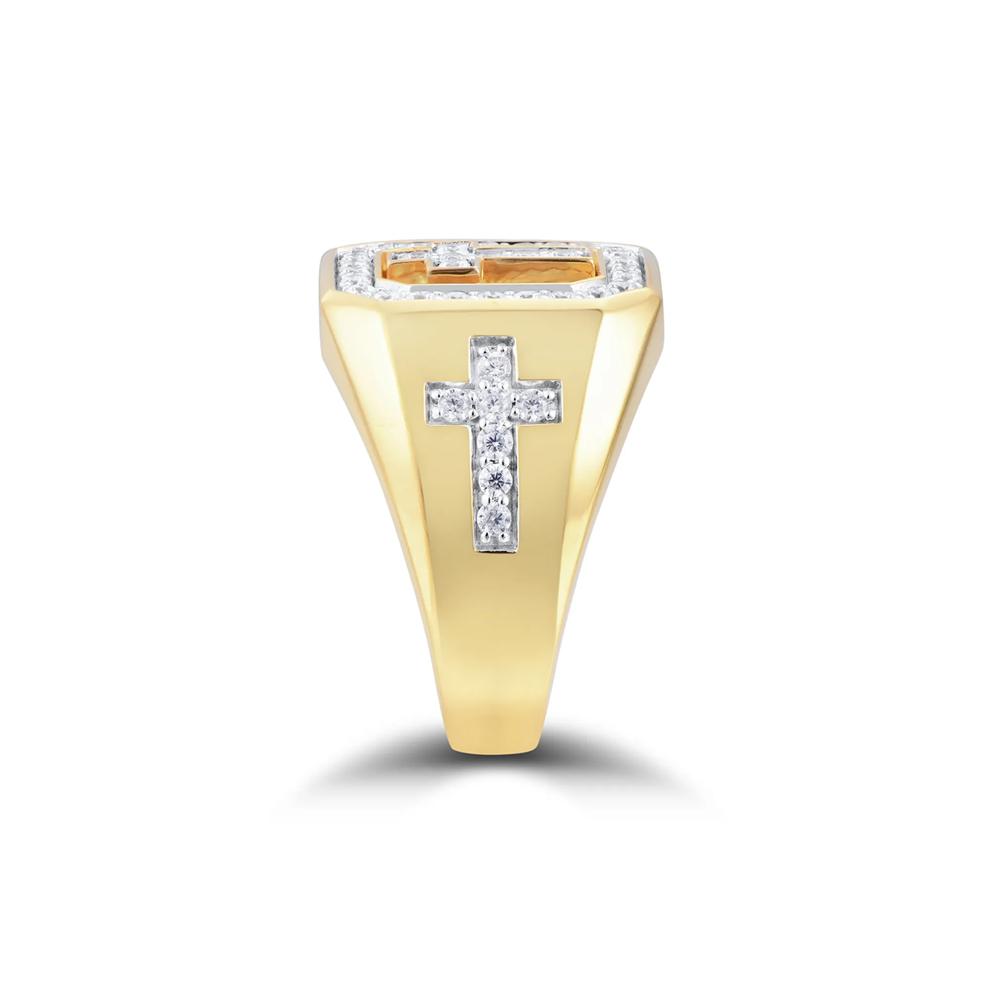 Men&rsquo;s Diamond Cross Ring in 10K Yellow Gold (3/4 ct. tw.) – Image 3 of 3