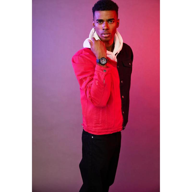 Men&#39;s Marvel Spider-Man Watch in Blue Nylon and Black Stainless Steel, 44MM – Image 4 of 5