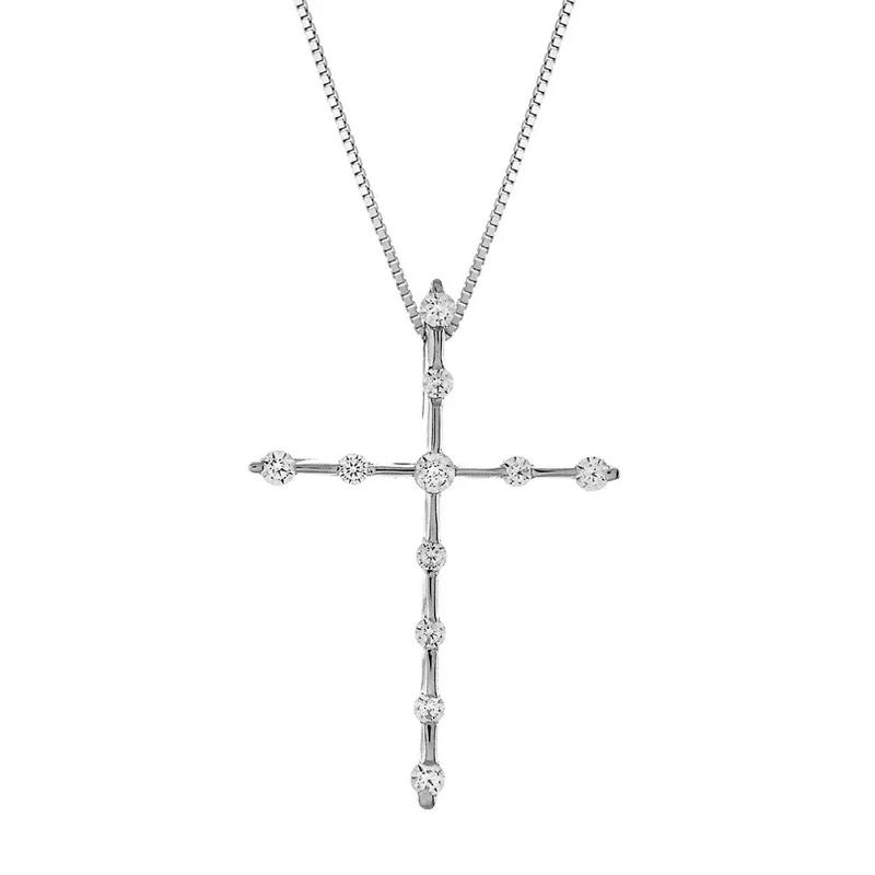 1/5 ct. tw. Diamond Cross Pendant in Sterling Silver – Image 1 of 1