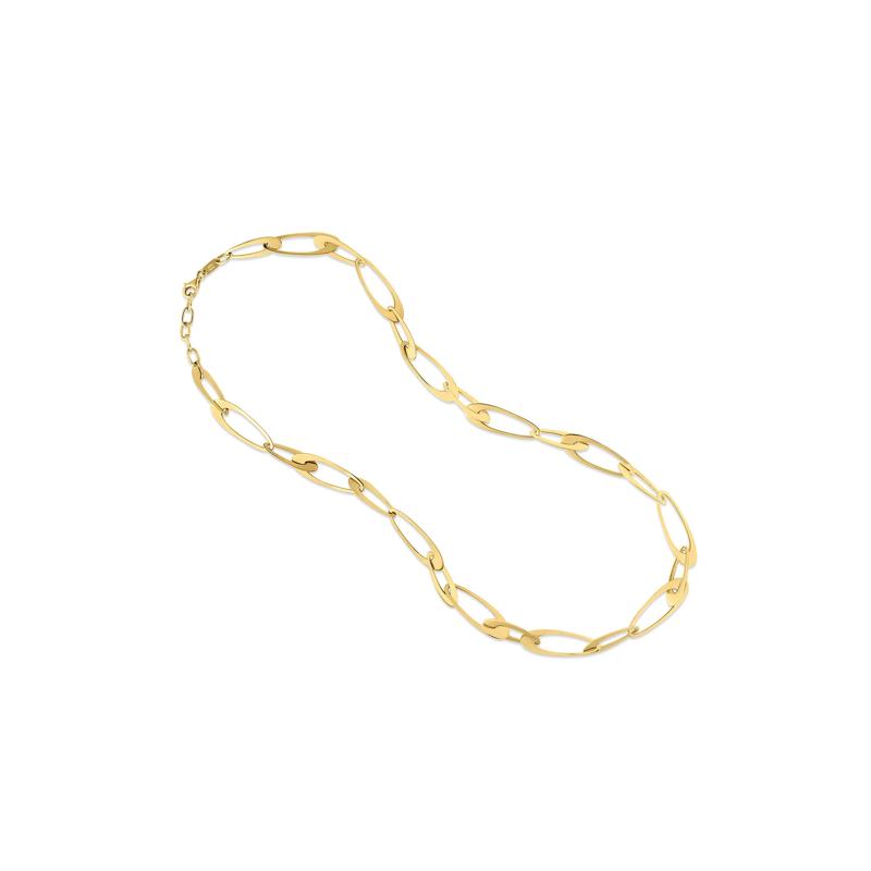 Polished Fancy Link Chain Necklace in 14K Yellow Gold, 18&quot; – Image 3 of 3