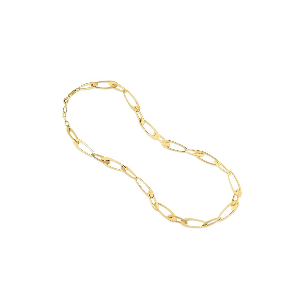 Polished Fancy Link Chain Necklace in 14K Yellow Gold, 18" – Image 3 of 3