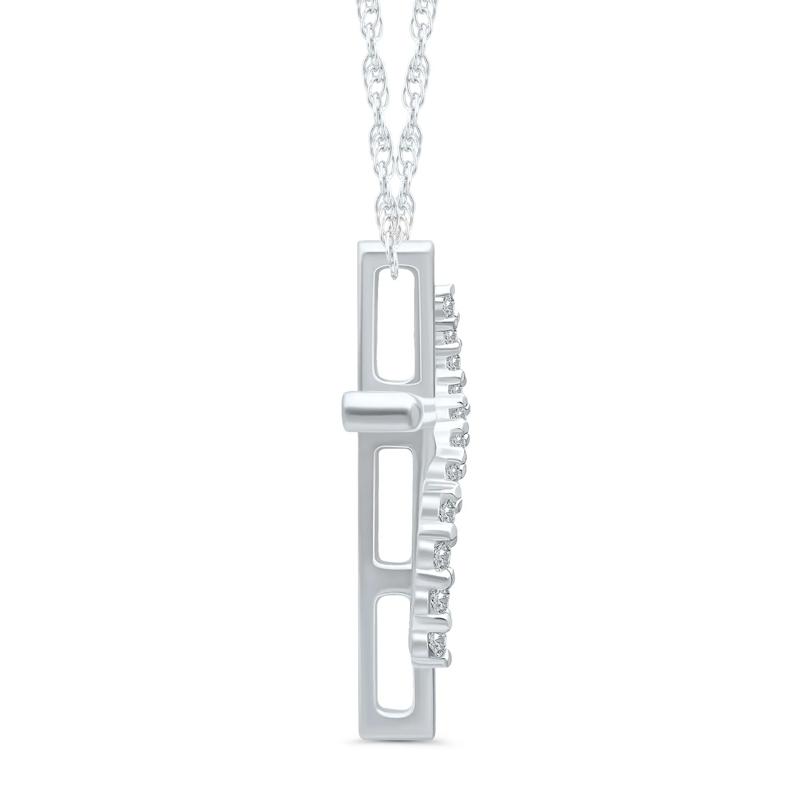 Diamond Accent Cross Pendant in 10K White Gold – Image 2 of 3