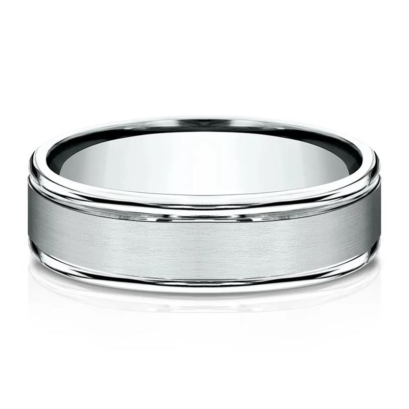 Men&#39;s Comfort Fit Band in 10K White Gold, 6MM – Image 1 of 3