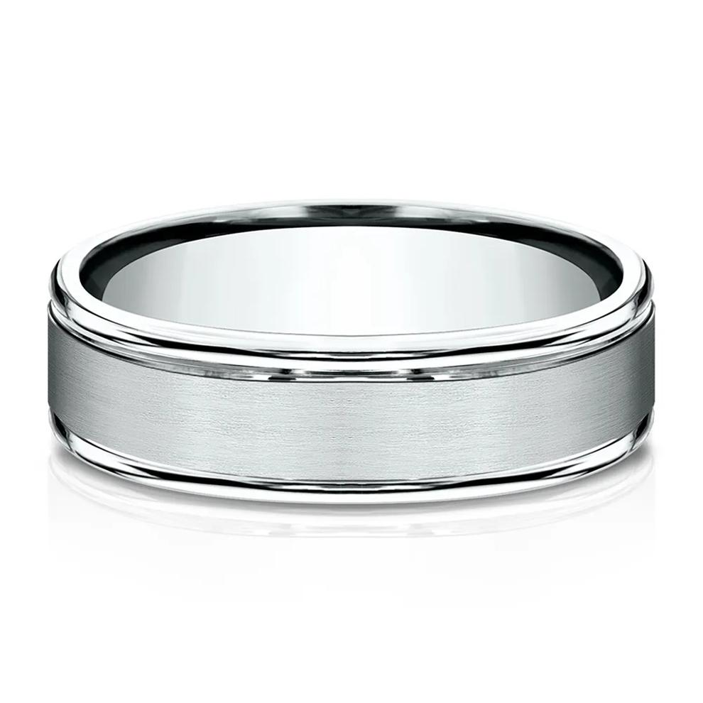 Men's Comfort Fit Band in 10K White Gold, 6MM – Image 1 of 3
