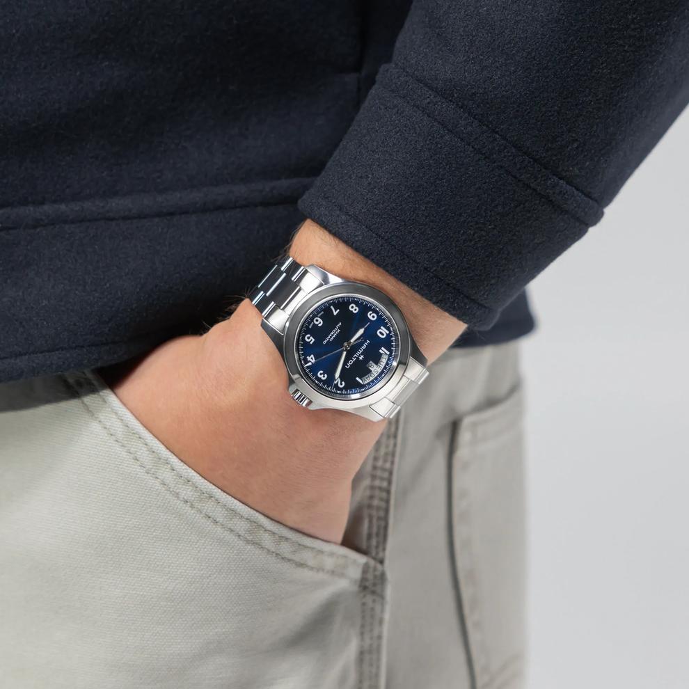 Khaki Field King Day-Date Watch with Stainless Steel Bracelet – Image 4 of 4