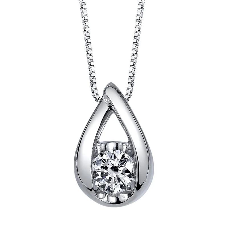 Sirena&amp;&#35;174; 1/10 ct. tw. Diamond Pendant in 14K White Gold – Image 1 of 3