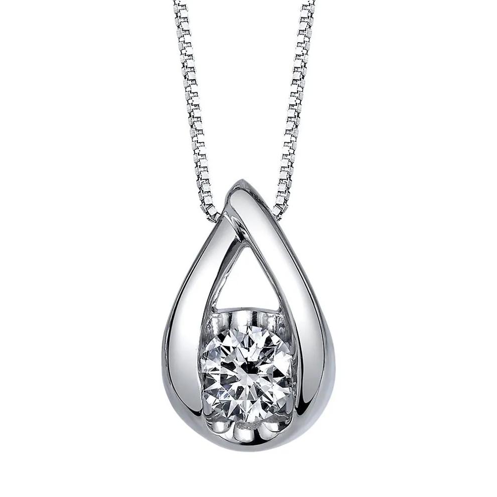 Sirena&amp;#174; 1/10 ct. tw. Diamond Pendant in 14K White Gold – Image 1 of 3