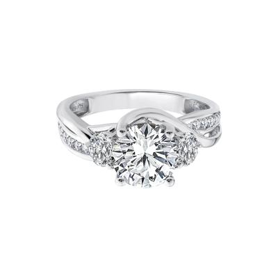 Lab Grown Diamond Three-Stone Engagement Ring in 10K White Gold (2 3/4 ct. tw.)