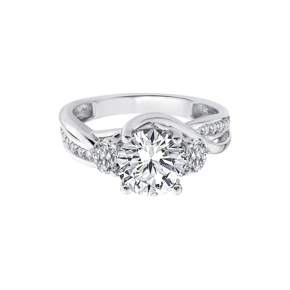 Lab Grown Diamond Three-Stone Engagement Ring in 10K White Gold (2 3/4 ct. tw.) – Image 1 of 3