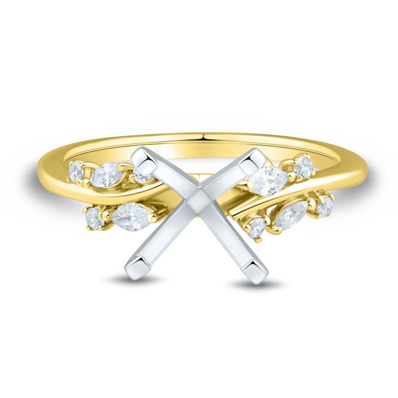 Lab Grown Diamond Semi-Mount Ring in 14K Yellow and White Gold &#40;1/4 ct. tw.&#41; – Image 1 of 6