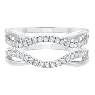 Diamond Contoured Ring Insert in 10K White Gold (1/4 ct. tw.)