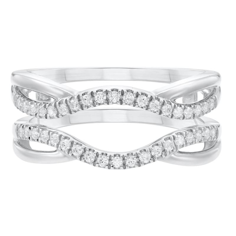 Diamond Contoured Ring Insert in 10K White Gold &#40;1/4 ct. tw.&#41; – Image 1 of 3