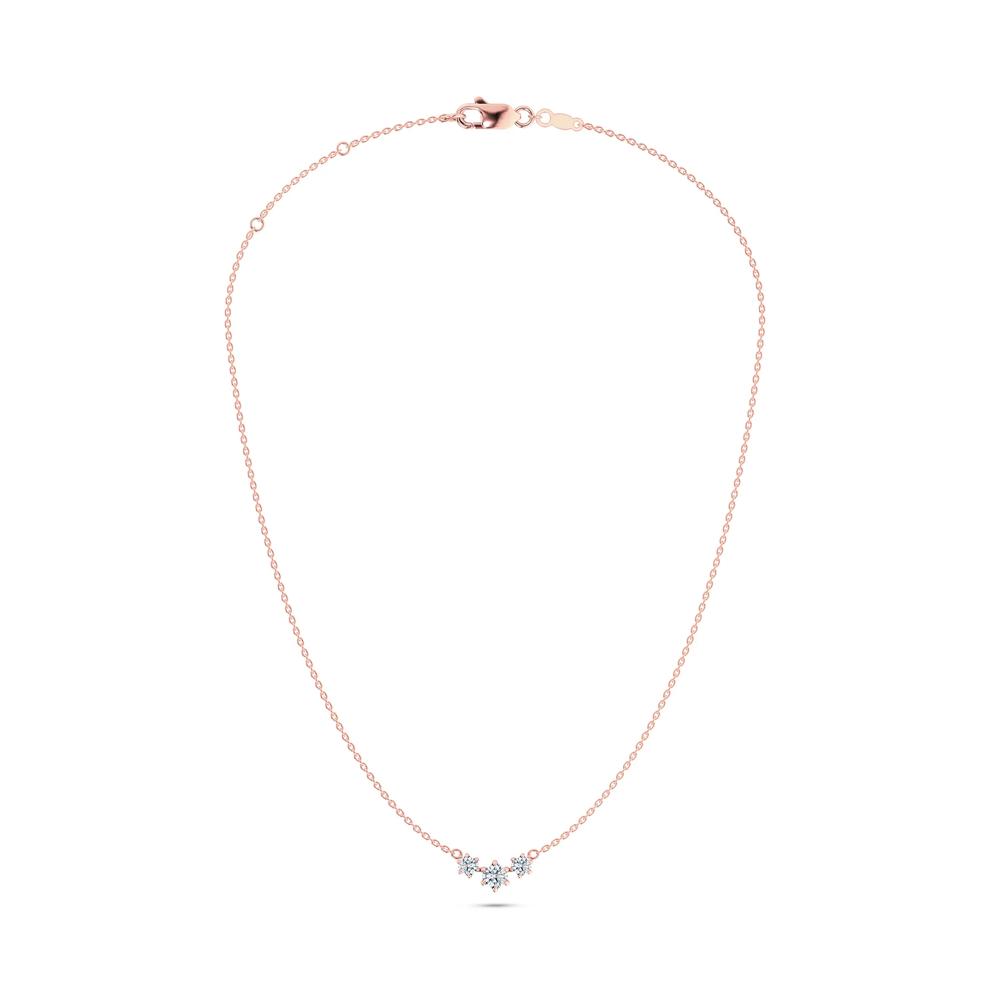 Lab Grown Diamond Three-Stone Pendant Necklace in 14K Rose Gold (1 ct. tw.) – Image 3 of 4