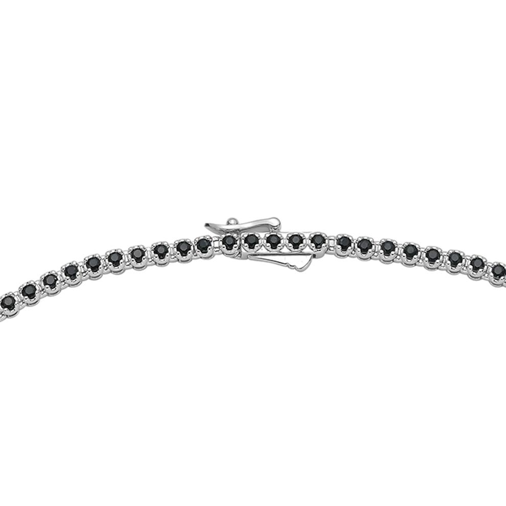 Men's Black Diamond Tennis Necklace in Black Rhodium-Plated Sterling Silver (5 ct. tw.) – Image 4 of 4