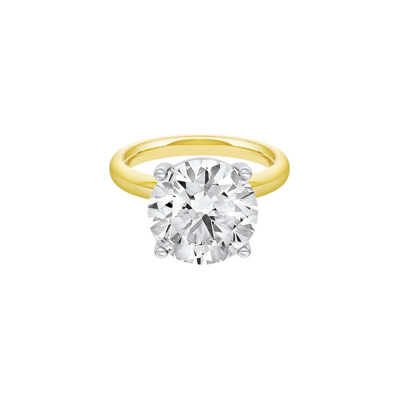 Lab Grown Diamond Round Solitaire Ring in 14K Yellow &amp; White Gold &#40;6 ct.&#41; – Image 1 of 4