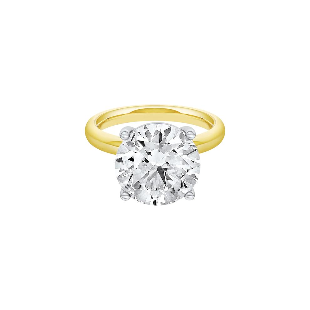 Lab Grown Diamond Round Solitaire Ring in 14K Yellow &amp; White Gold (6 ct.) – Image 1 of 4