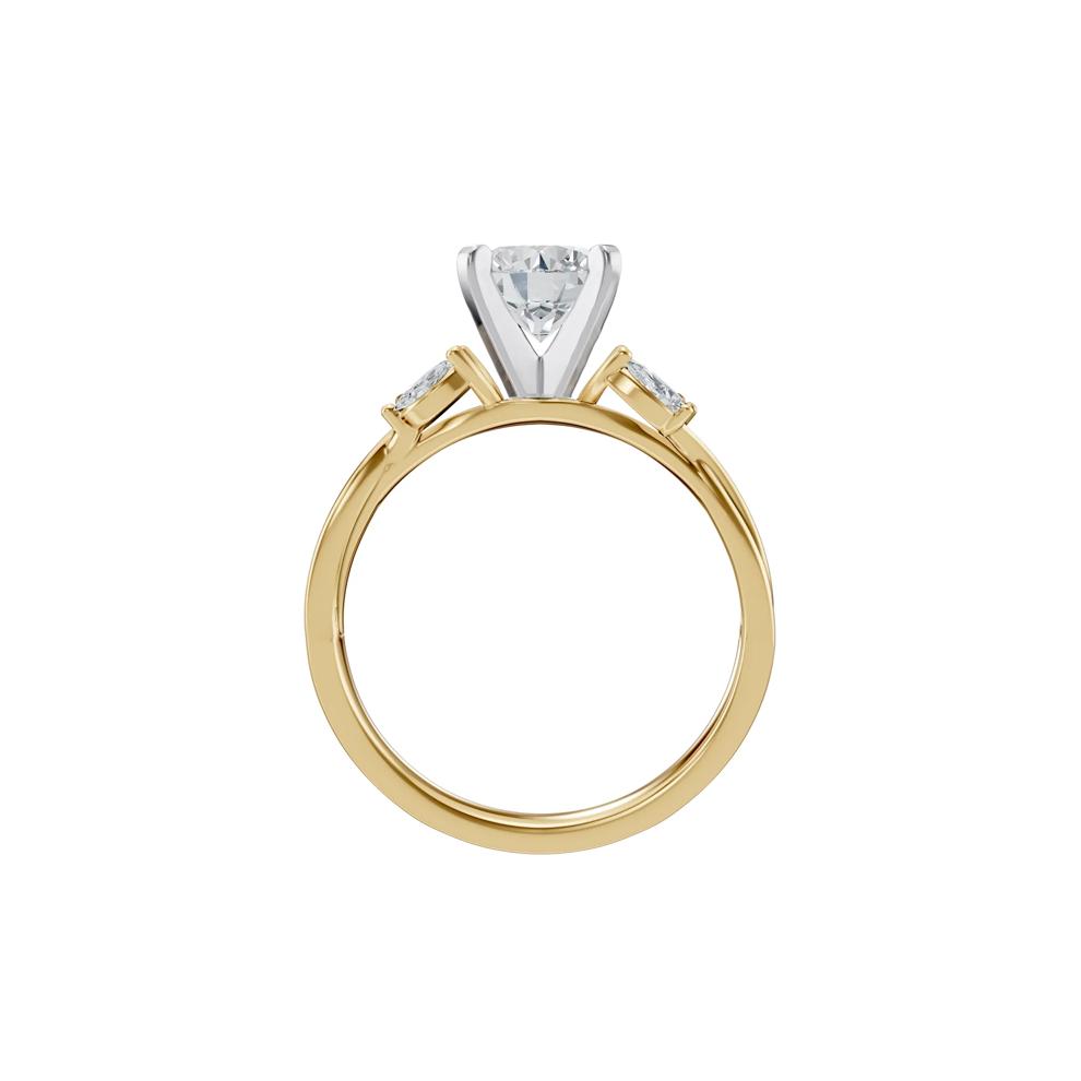 Twist Semi-Mount Engagement Ring in 14K Yellow and White Gold (1/5 ct. tw.) (Setting Only) – Image 4 of 6