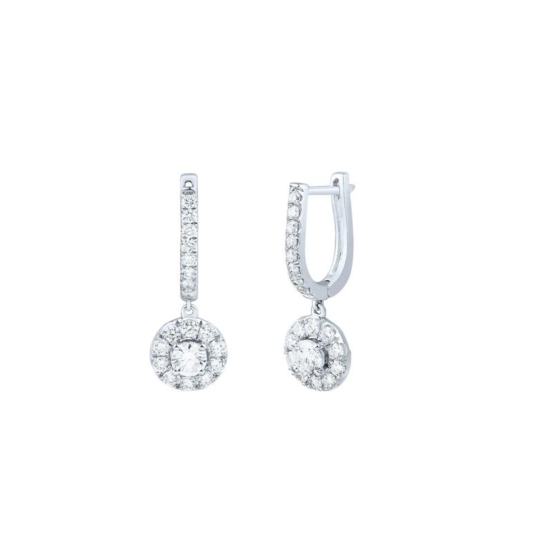 1 ct. tw. Lab Grown Diamond Dangle Earrings in 14K White Gold – Image 1 of 1
