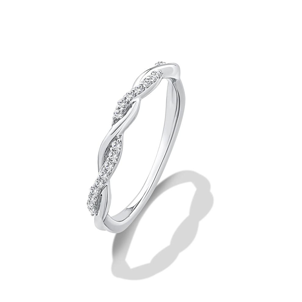 Diamond Twisted Anniversary Band in 10K White Gold (1/10 ct. tw.) – Image 4 of 4