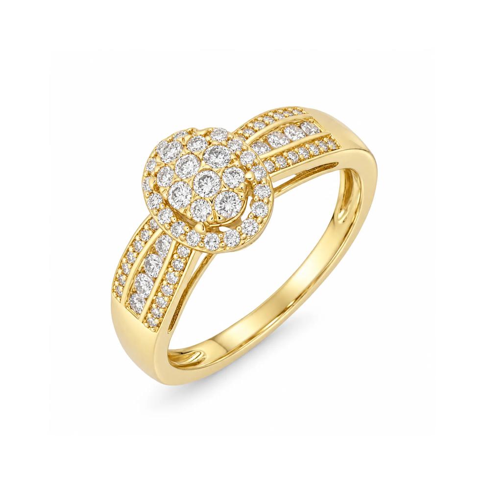 Diamond Oval Composite Engagement Ring in 10K Yellow Gold (1/2 ct. tw.) – Image 4 of 4