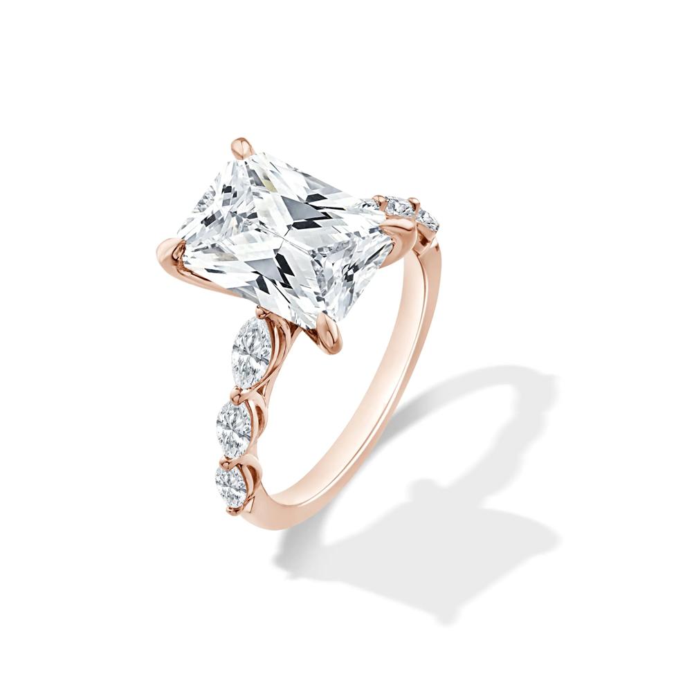 Lab Grown Diamond Radiant Center Engagement Ring in 14K Rose Gold (5 1/2 ct. tw.) – Image 4 of 4