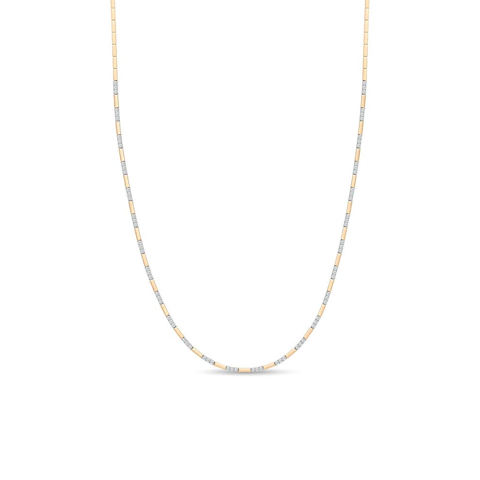Diamond Bar Link Necklace in 10K Yellow Gold (1/2 ct. tw.) – Image 1 of 4