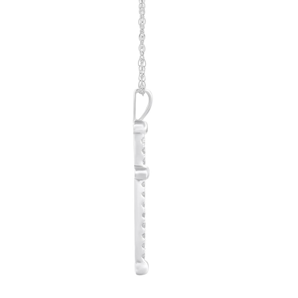 Diamond Cross Pendant in 10K White Gold (1/4 ct. tw.) – Image 3 of 3