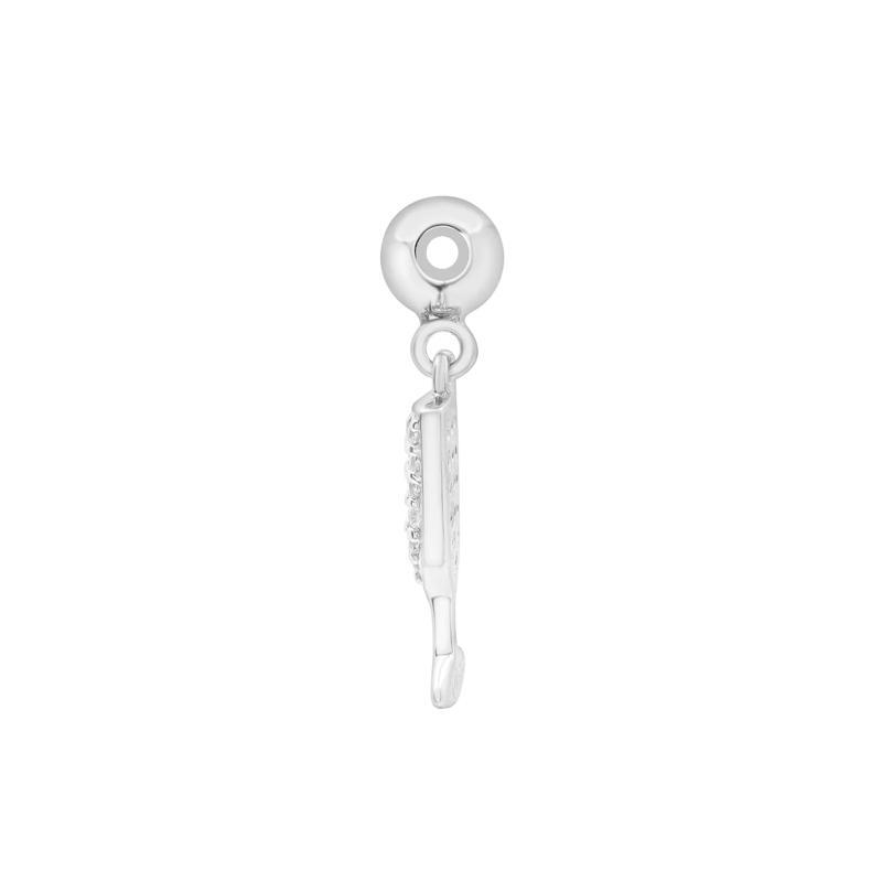 Diamond Accent Champagne Glass Bead Charm in Sterling Silver – Image 2 of 3