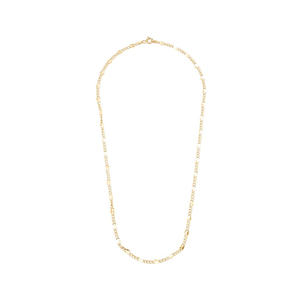 Semi-Solid Figaro Chain in 14K Yellow Gold, 3.2mm 18" – Image 3 of 4