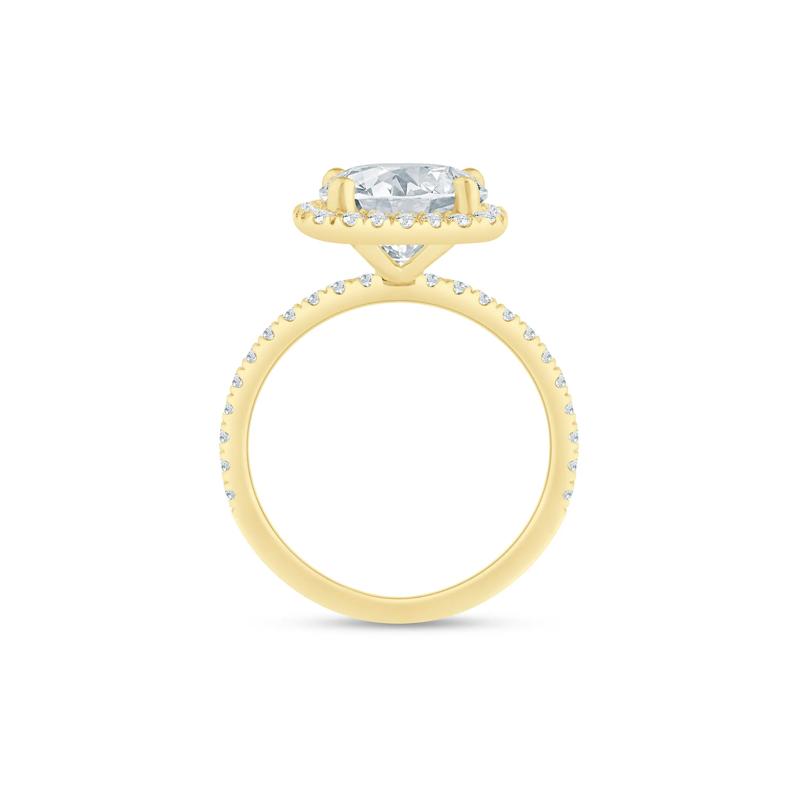 Lab Grown Diamond Halo Engagement Ring in 14K Yellow Gold &#40;4 ct. tw.&#41; – Image 2 of 3