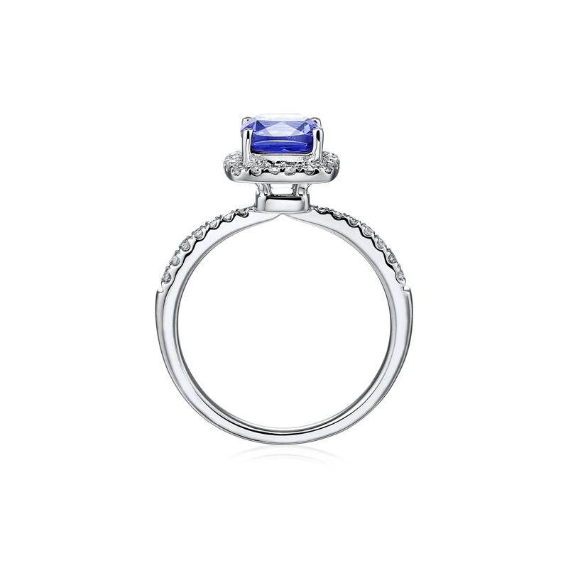 Tanzanite and Diamond Ring in 10K White Gold &#40;1/5 ct. tw.&#41; – Image 2 of 3