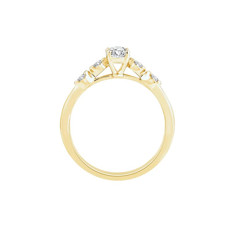 Diamond Oval Promise Ring in 10K Yellow Gold &#40;1/2 ct. tw.&#41; – Image 2 of 3